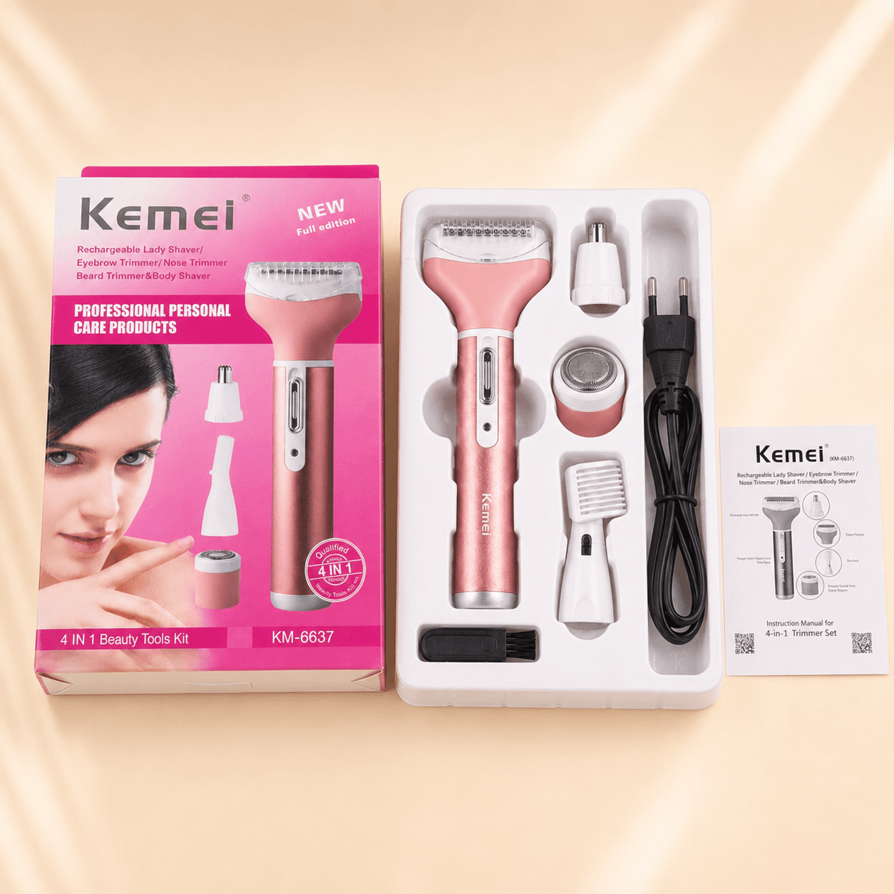 باكية آلة Kemei والرؤوس المرفقة