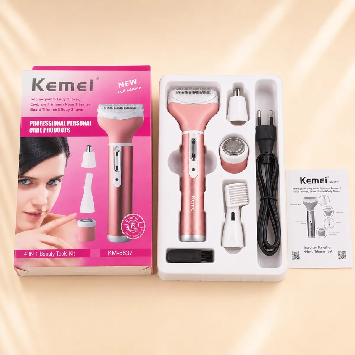 باكية آلة Kemei والرؤوس المرفقة